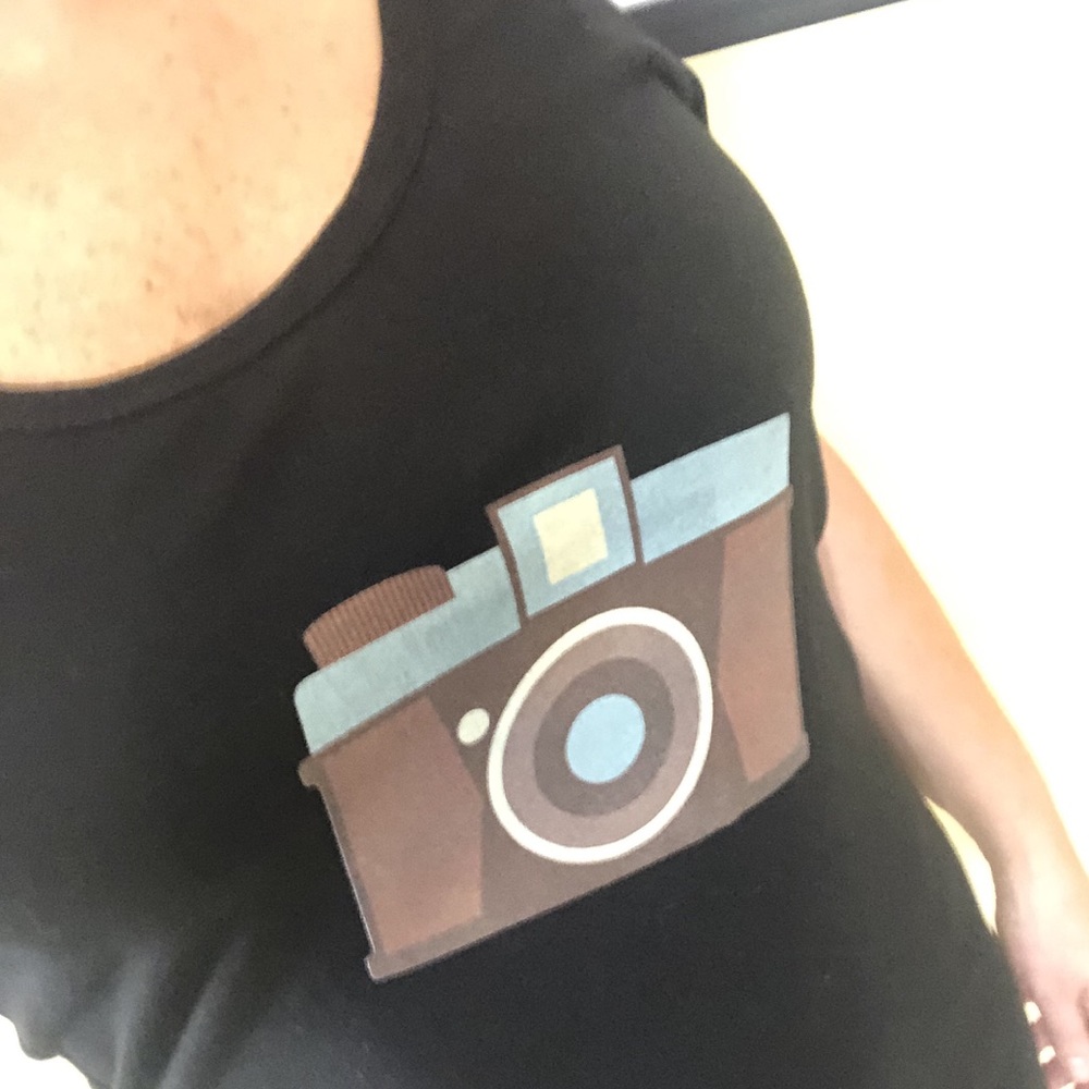 Black cotton Camera Dress